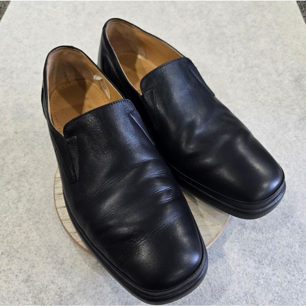 🐢 Bally Rogado Men's leather loafers  Black Size 7 EEE.